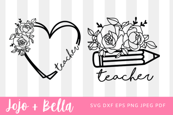 Flower Teacher DUO SVG, Wild Flowers