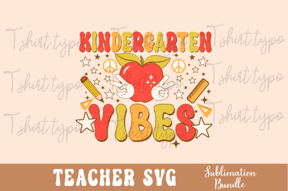 Kindergarten Teacher Vibes SVG Png: Graphics for Crafts and Content