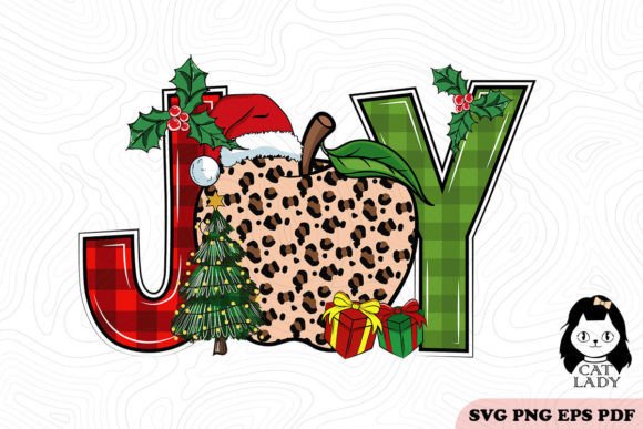 Plaid Joy Teacher Christmas SVG PNG: Graphics and Crafts for Branding