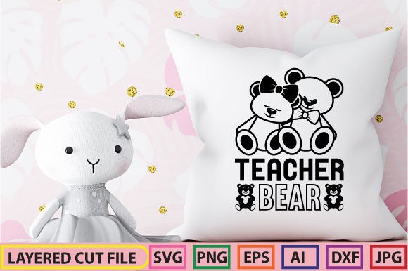 Teacher Bear SVG Design – A Versatile Graphic Asset for Crafters
