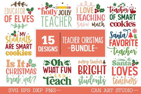 Teacher Christmas SVG Bundle: A Festive Graphic Design Asset for Crafts