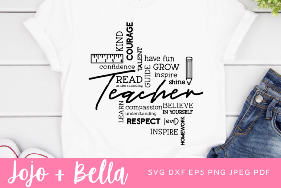 Teacher Word Art Svg for Graphics and Crafts